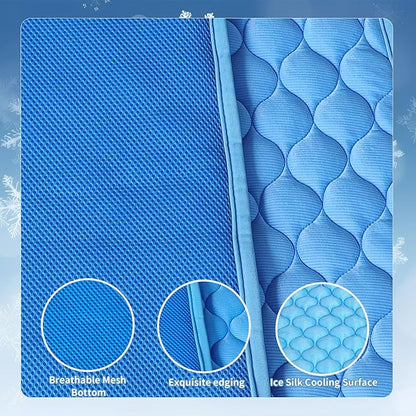 NAMOTEK Large Washable Dog Cooling Mat Ice Silk 39" Lx27.2 Wx0.48 Th