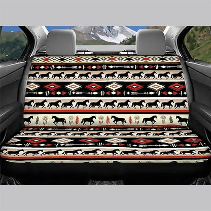 AFPANQZ Aztec Dreamcatcher Horses Car Seat Cover Rear Seats Only High Stretchy Washable Bucket Seat Cushion Protector Backseats Covers for Girls Women
