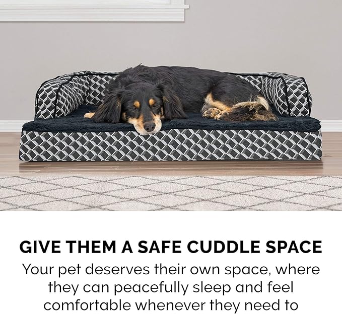Furhaven Orthopedic Dog Bed for Medium/Small Dogs w/ Removable Bolsters & Washable Cover 35 lbs