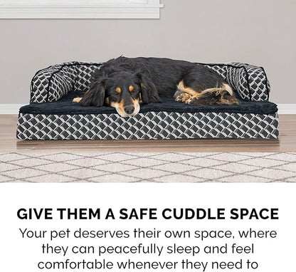 Furhaven Orthopedic Dog Bed for Medium/Small Dogs w/ Removable Bolsters & Washable Cover 35 lbs