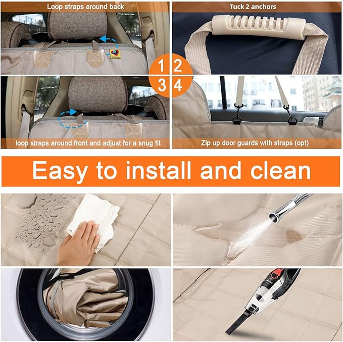 Dog Car Seat Cover for Back Seat Dog Seat Cover Hammock for Truck SUV