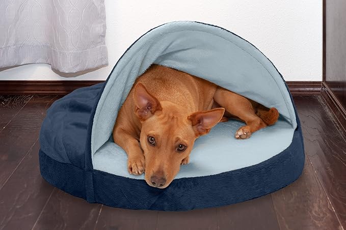 Furhaven 26" Round Memory Foam Dog Bed for Medium/Small Dogs w/ Removable Washable Cover 30 lbs 26-inch