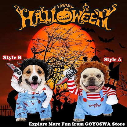 Dog Halloween Costumes, Pet Deadly Doll Dog Costume Funny Dog Costumes Dog Halloween Costume Clothes for Small Medium Large Extra Large Dogs Pets (X-Large)