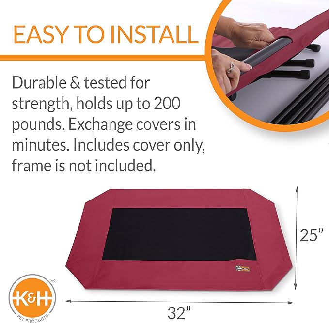 K&H Pet Products Elevated Cooling Outdoor Dog Bed 32 X 25 Inches