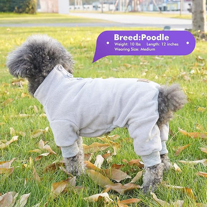 cyeollo Dog Pajamas Fleece Dog Coat Thermal Dog