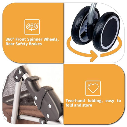 Puppy Small Dog Stroller 33lbs (Coffee)