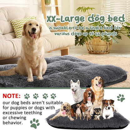 Suzile 2 Pcs Dog Cat Beds Dog Crate Beds with Machine Washable Anti-Slip Thick Puppy Beds Plush Pet Crate Pads Ultra Soft Dog Beds for Large Dog Pet Beds Medium Small Dogs