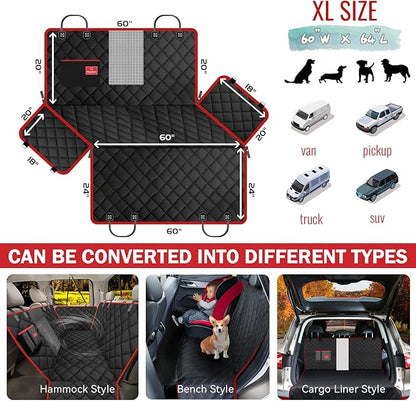 TantivyBo Dog Car Seat Cover for Back Seat 100% Waterproof (60''W x 64''L)