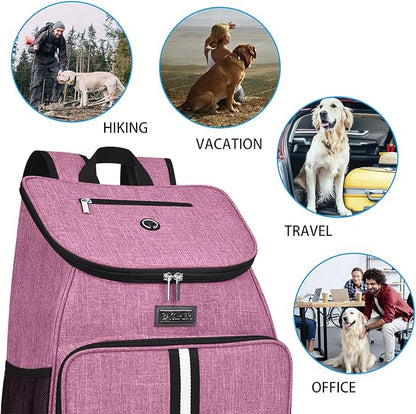 BAGLHER丨Dog Travel Bag, Airline Approved Pet Supplies Backpack, Dog Travel Backpack with 2 Silicone Collapsible Bowls and 2 Food Baskets