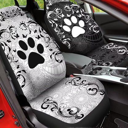 Boho Floral Paw Print Car Seat Covers 2