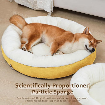 Love's cabin Donut Pet Bed Mat 30in, Yellow,