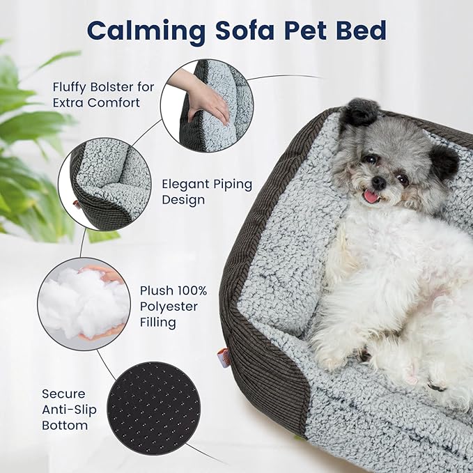 Miguel Washable Dog Bed with Removable Cushion for Medium Small Dogs 30 Inch