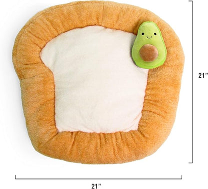 TONBO Soft Plush Small Cute and Cozy Food Dog Cat Bed, Washer and Dryer Friendly (Avocado Toast)