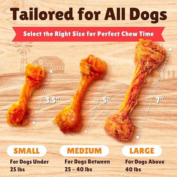 Gootoe Turkey Tendon Dog Treats – 100% USA-Sourced, Natural Snack, Premium Training Chews, Hypoallergenic, Reseal Value Bags, Size for Large Dogs, Bone (Large) 2 Unit/Pack