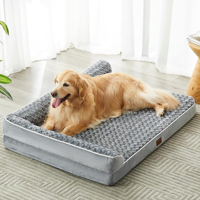 BFPETHOME Orthopedic Dog Beds for Large Dogs-Waterproof Sofa Dog Bed with Removable Washable Cover
