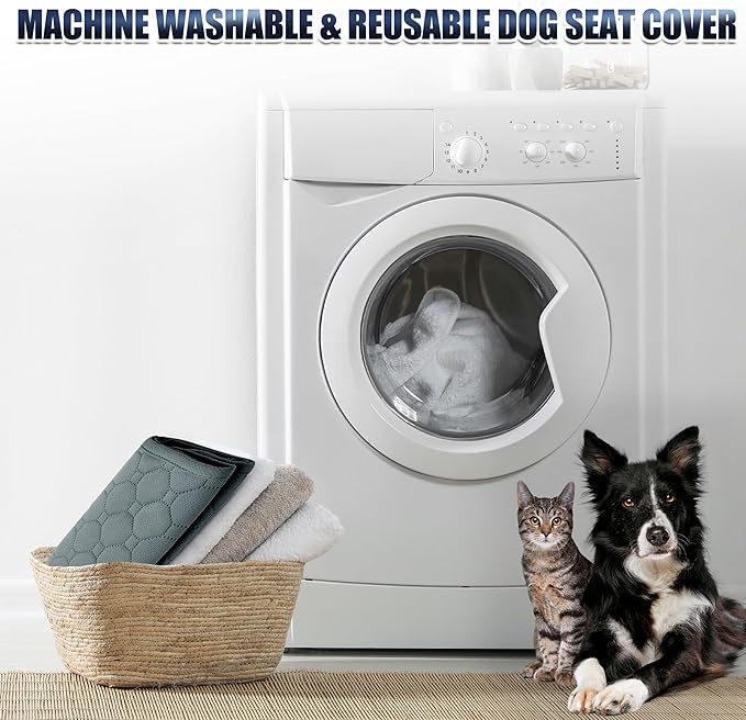 X AUTOHAUX Dog Seat Cover Reuse Car Seat 50x35cm Grayblue