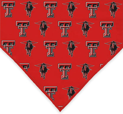 NCAA Officially Licensed Bandana for Dogs and Cats | Fits Pets Great Gift Idea | Easy-to-Tie (Large, Texas Tech Red Raiders)