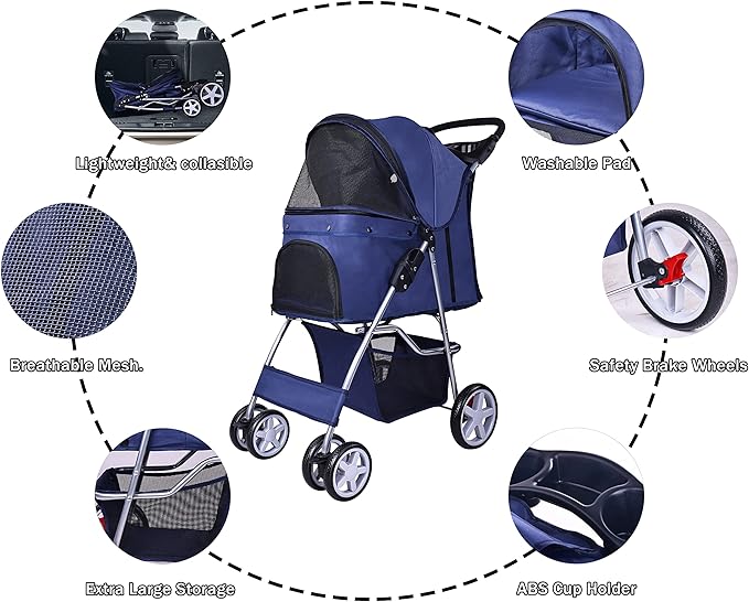 Elevon Pet Stroller 4 Wheels