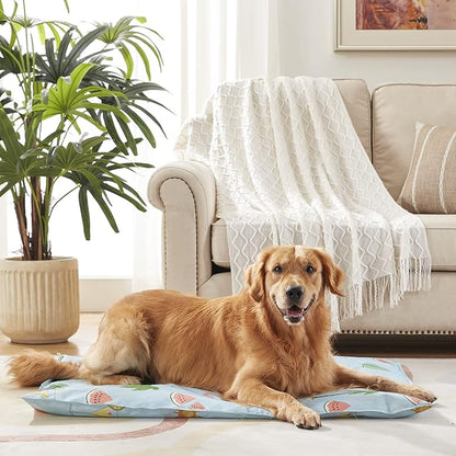 Norvy Pet Cooling Mat Pressure Activated Cooling Mat for Large Dogs 43'' × 32'' Summer Gel Cooling Pad for Kennels Dog Beds Portable Cooling Blanket Water Injection