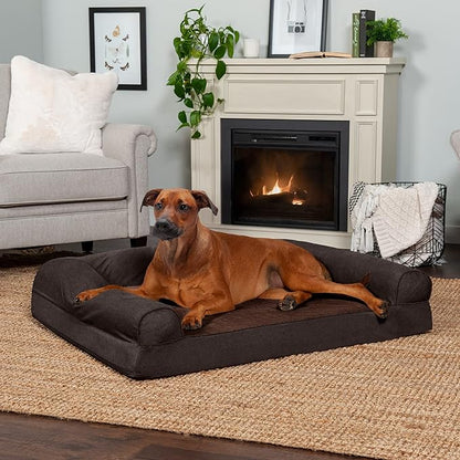 Furhaven Orthopedic Dog Bed for Large Dogs w/ Removable Bolsters & Washable Cover 95 lbs