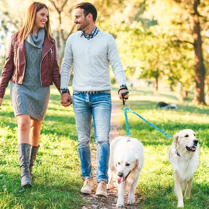 Tangle Free BungeeX2 Double Dog Leash Coupler 360° Swivel Leash|0-30lbs|, Comfortable 2 Dogs