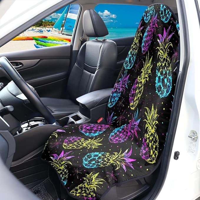 Yewattles Colorful Pineapple Waterproof Automotive Seat Cover