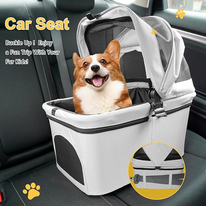 Dog Stroller for Small/Medium Dogs Cats Up to 33LBS 3-in-1 Lightweight