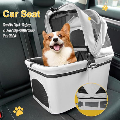 Dog Stroller for Small/Medium Dogs Cats Up to 33LBS 3-in-1 Lightweight