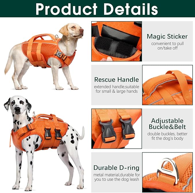 Kuoser Dog Life Jacket High Flotation