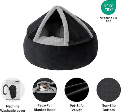 Lesure Medium Dog Bed with Cover Cave 26"