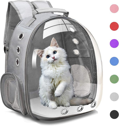 Henkelion Bubble Carrying Bag for Small Medium dogs Cats, Space Capsule Pet Hiking backpack, Airline Approved Travel carrier - Grey