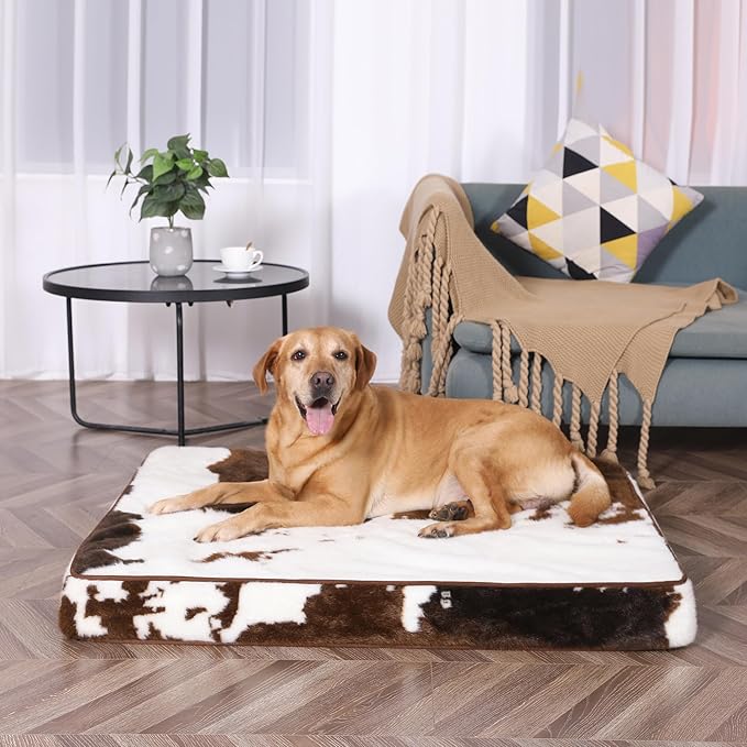 Bedfolks 4" Thick Orthopedic Dog Bed for Jumbo Dogs