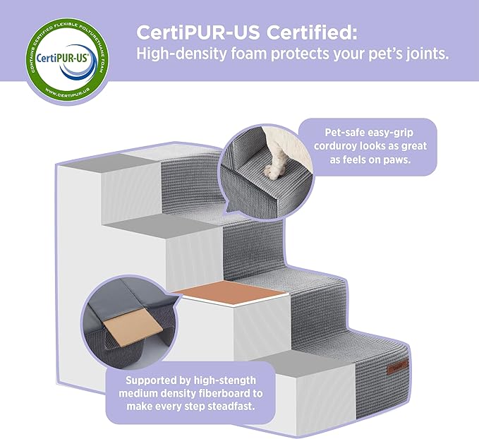 Lesure Dog Stairs for Small Dogs 5 Steps