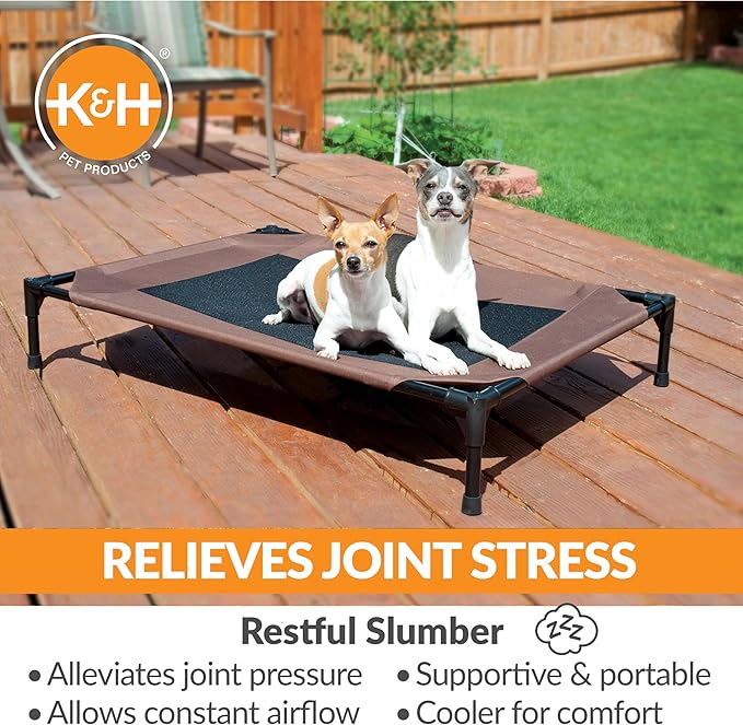 K&H Pet Products Dog Cots Beds for Large Dog- Elevated Outdoor Dog Cot Bed- Raised Dog Hammock Cooling Bed- Washable