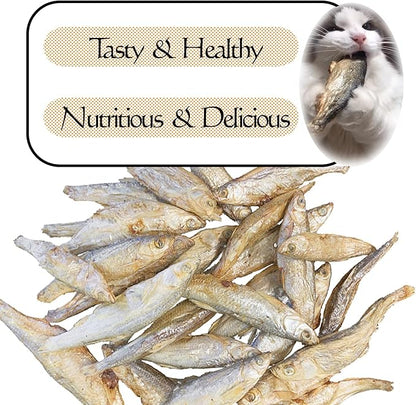 Amzey Minnows - 7 oz Freeze Dried - 100% Natural Premium Cat Treats - Minnows Treats - Freeze Dried Minnows for Cats & Dogs - Bulk Package Minnows (1.6 "to 2.8" Length Each)