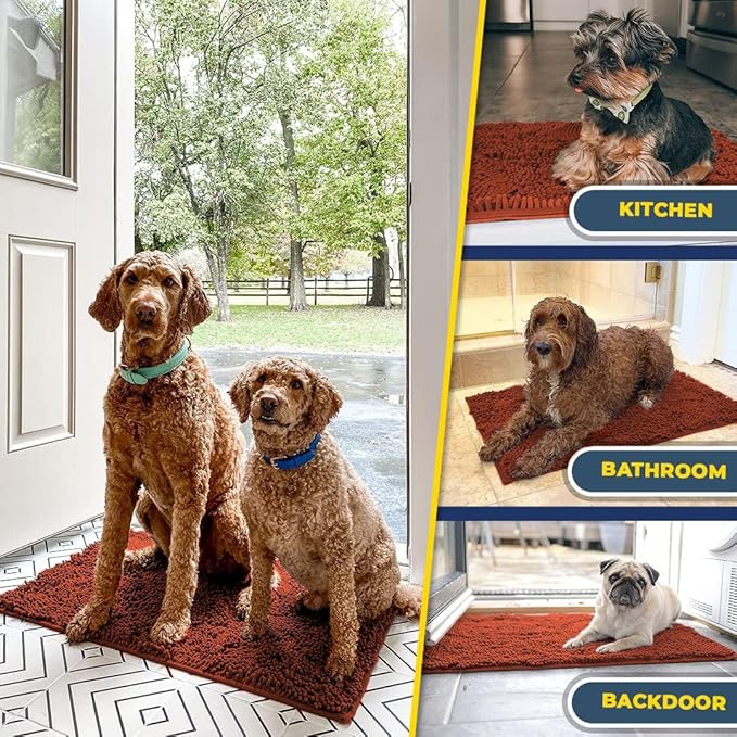 Muddy Mat® AS-SEEN-ON-TV Highly Absorbent Microfiber Dog Door Mat and Pet Rug 35"X24"