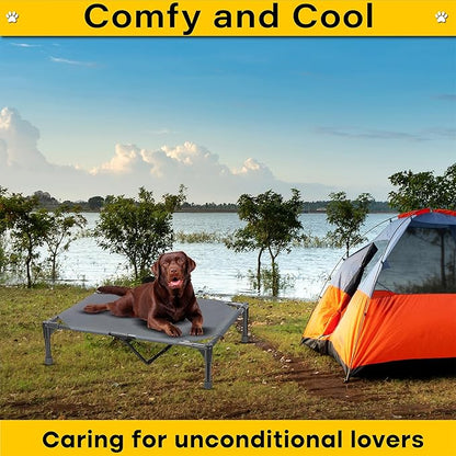 Elevated Dog Bed Raised Dog Bed Cot Bed Small Medium Large Dogs Outdoor Cooling Dog Bed Pet Cat Bed Breathable Mesh Washable (Large 42''L x 25''W)