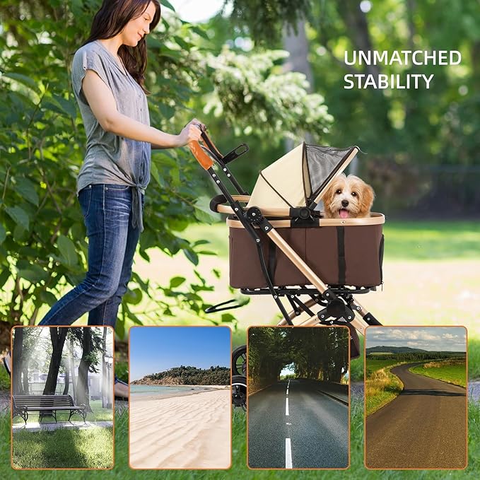 4 in 1 Folding Dog Stroller 4 Wheels