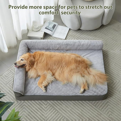 BFPETHOME Orthopedic Dog Beds for Large Dogs-Waterproof Sofa Dog Bed with Removable Washable Cover