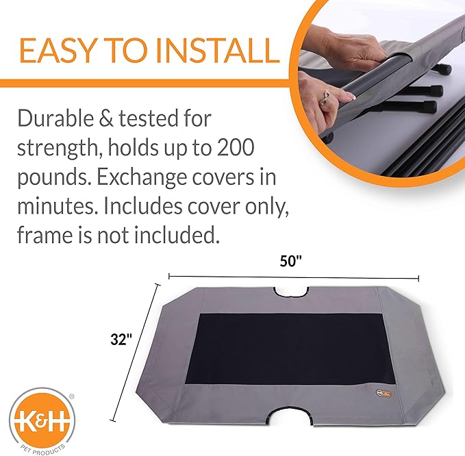K&H Pet Products Elevated Cooling Outdoor Dog Bed 50 X 32 Inches