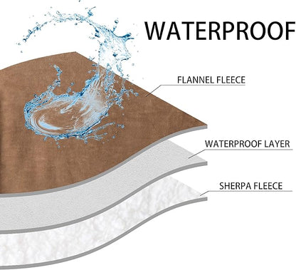 PETHUR Waterproof Dog Blanket for Bed 60"x80", Coffee