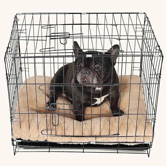 Small Dog Bed for Crate 24x18 Washable Extra Soft 24 inch Crate Bed for Puppy with Anti-Slip Bottom