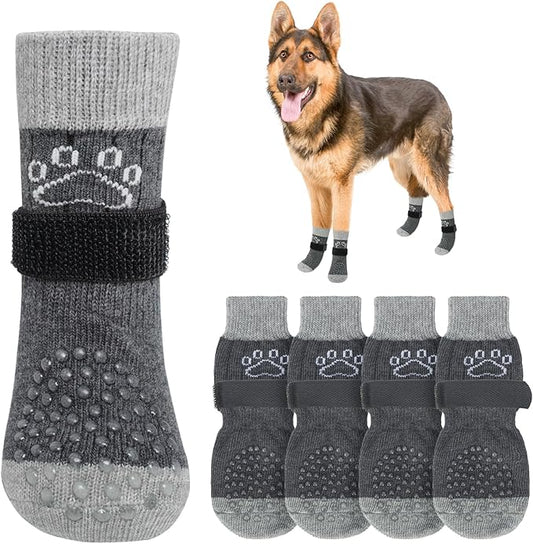 SCENEREAL Dog Socks to Prevent Licking Paws for Hardwood Floors Anti Slip