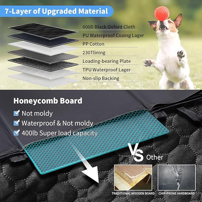 Back Seat Extender for Dogs 400lbs,Nonslip Dog