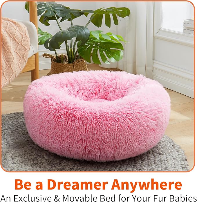Round Pet Bed for Dogs and Cats 23.5''/60cm)