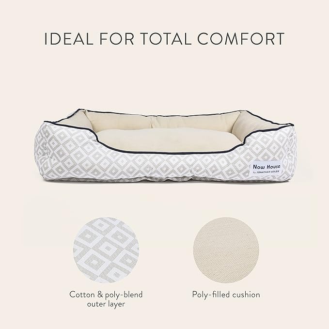 Now House for Pets by Jonathan Adler Grey Diamond Cuddler Dog Bed (FF16410)