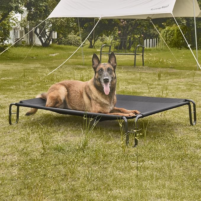 pettycare Elevated Outdoor Dog Bed 65 lbs,Black