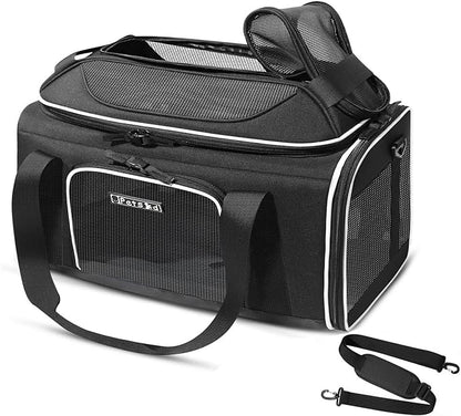 Petskd Top-Expandable Pet Carrier 17x12x8.5 Inches JetBlue Frontier Spirit Airline Approved