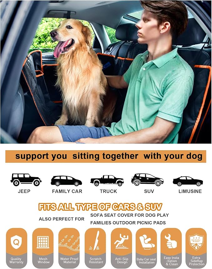 Dog Car Seat Cover for Back Seat