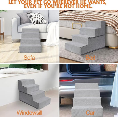 Topmart Dog Stairs for Small Dogs 4-Step,18.1" H,